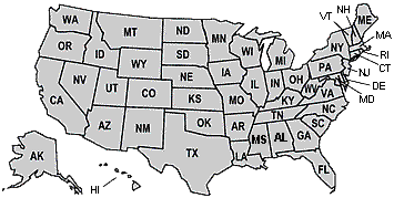 map of the United States of America
